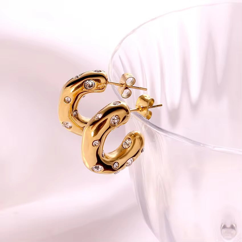 Gold Zirconia Hoops