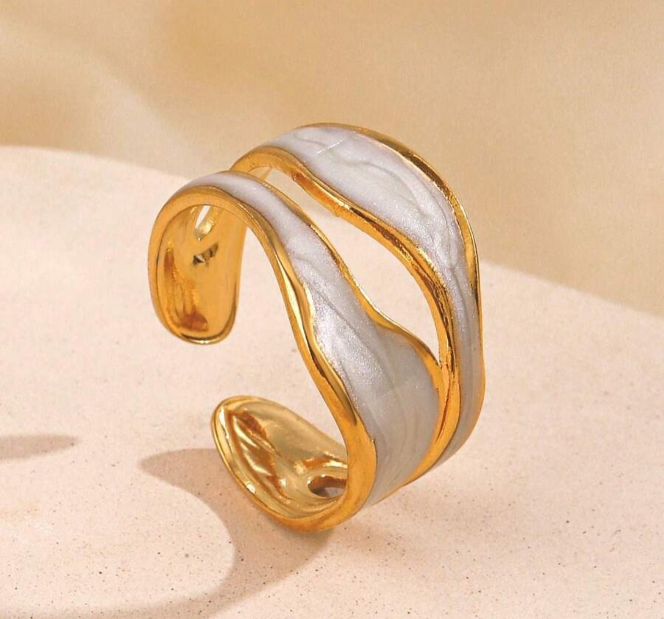 Marble Adjustable Ring