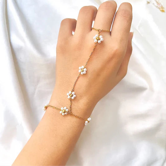 Flower Beaded Hand Chain