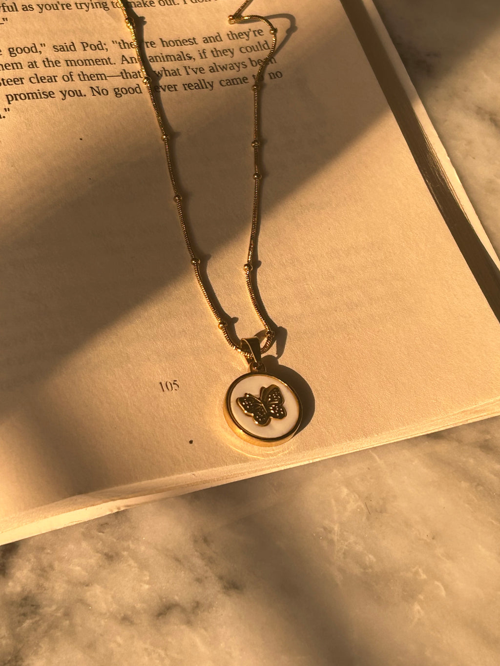 Butterfly Engraved Necklace