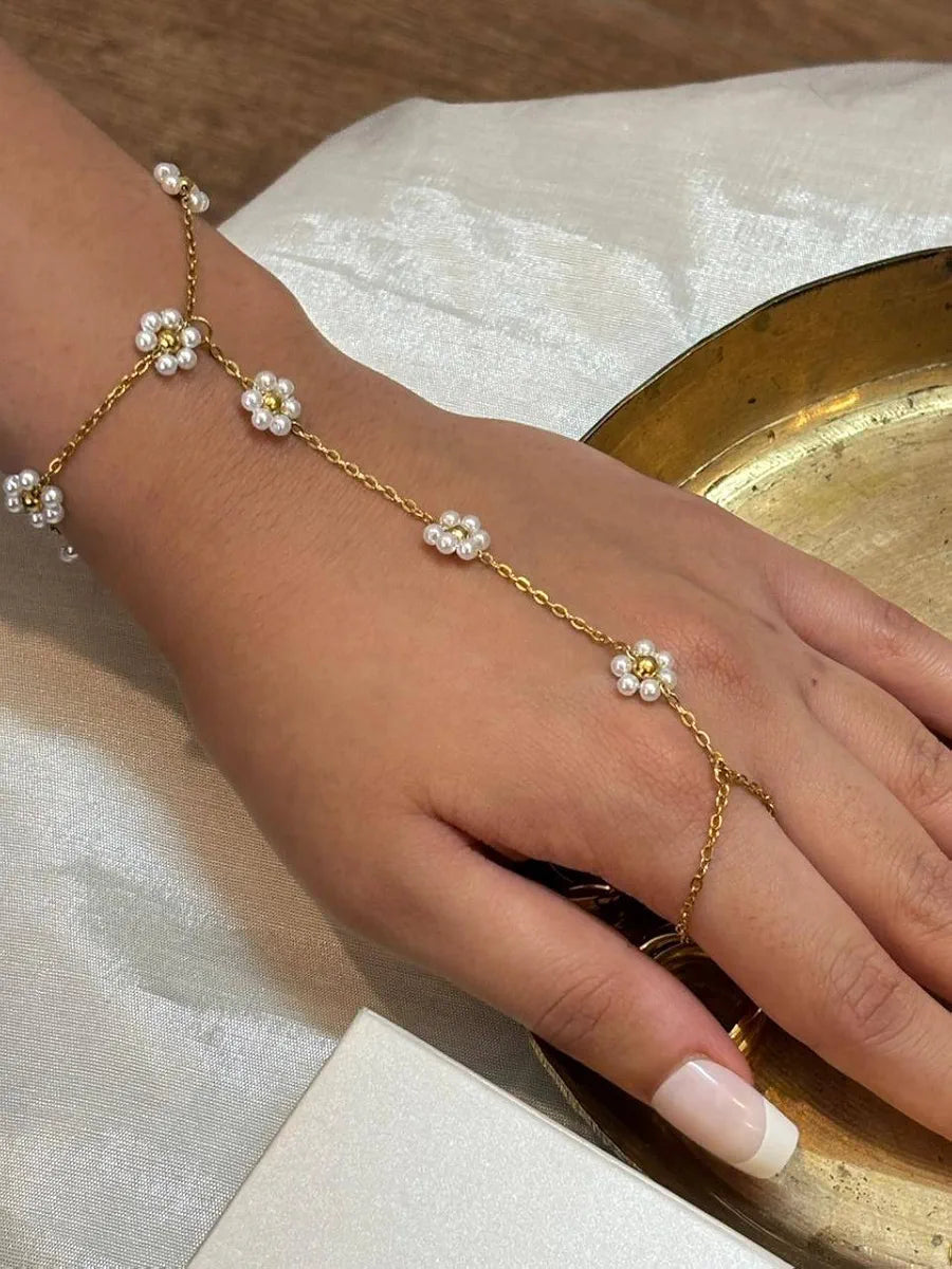 Flower Beaded Hand Chain