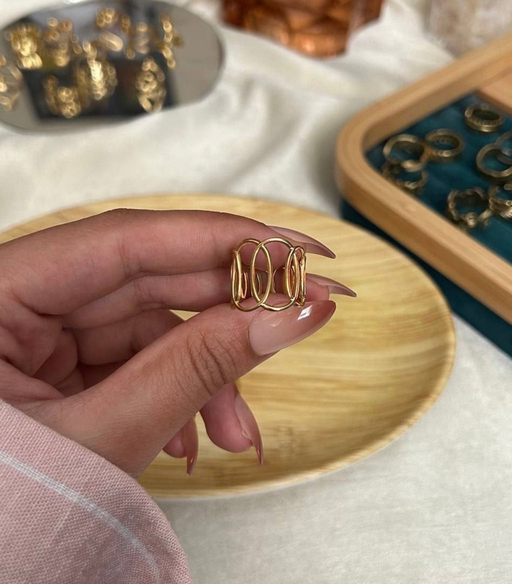 Hollow Oval Ring Adjustable